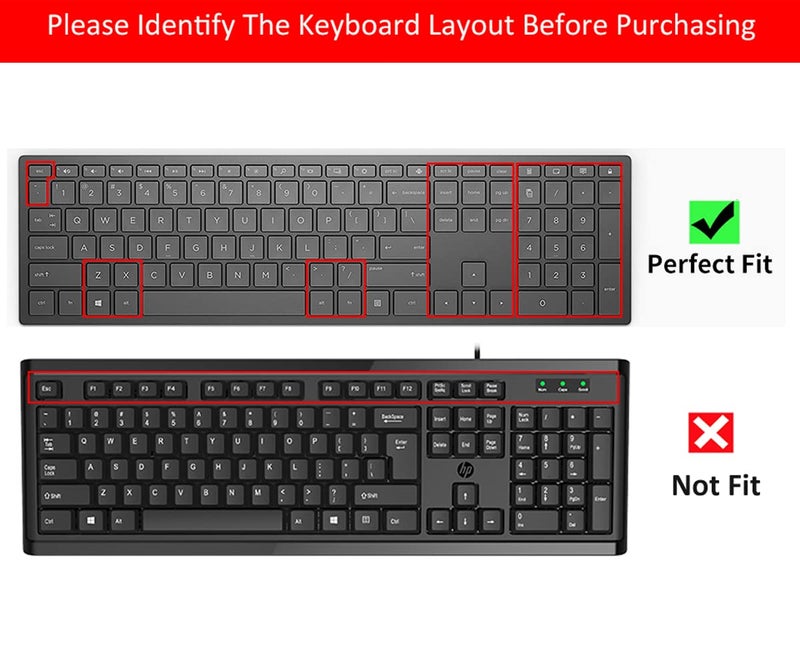 imComor Keyboard Cover for HP Pavilion 27 All in One PC, HP Pavilion 27-Xa0055Ng/0370Nd/0076Hk/0010Na, HP Pavilion 24-inch All in One PC, 24 Xa0002A/0300Nd/0051Hk, HP Pavilion All in One Accessories, Black - Image 2